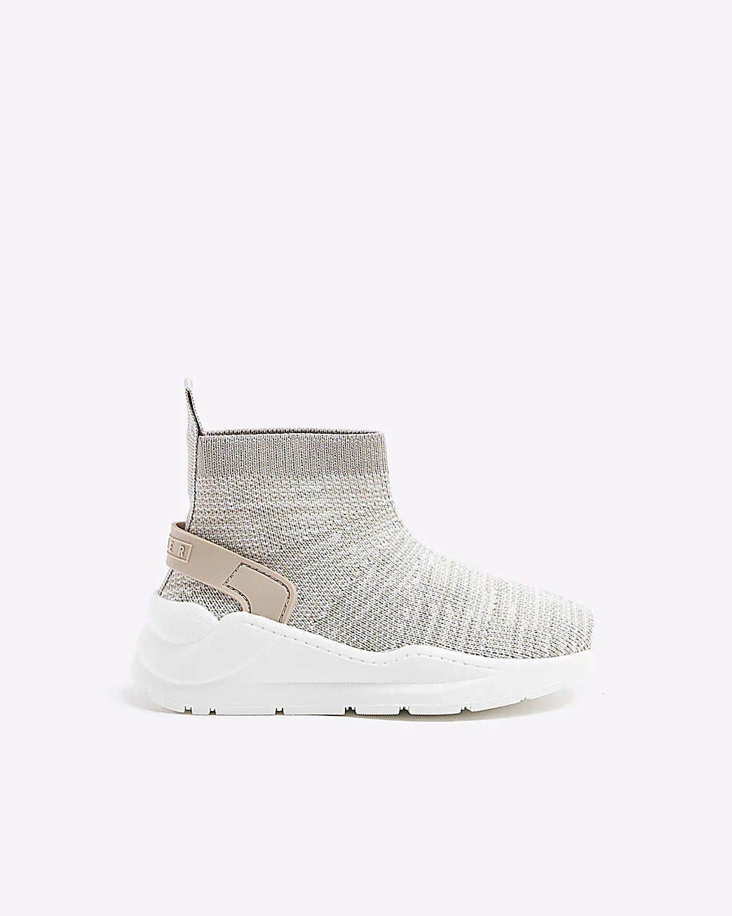 Mini Boys Stone Knit High Top Sock Trainers