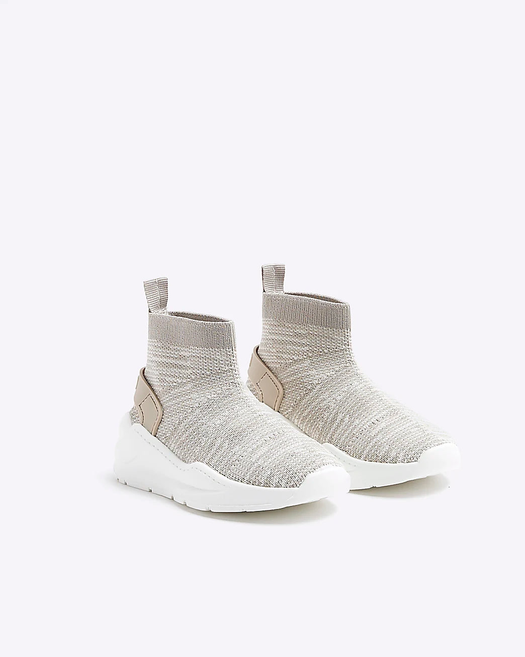 Mini Boys Stone Knit High Top Sock Trainers