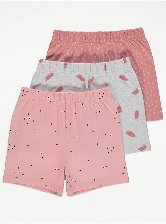 Pink Printed Shorts 3 Pack