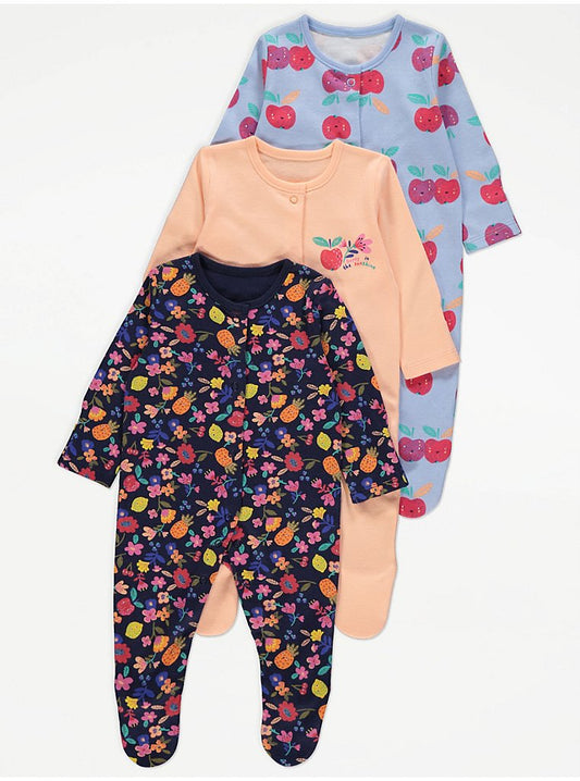 Bright Fruity Sleepsuits 3 Pack