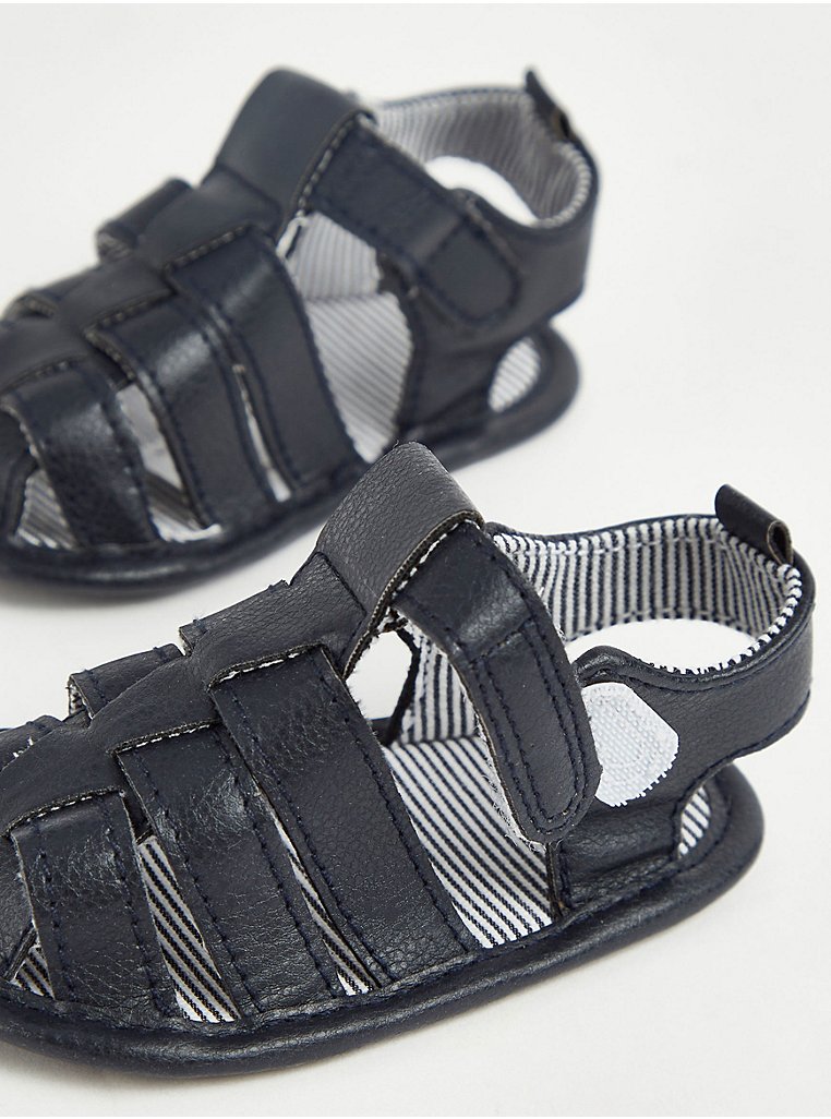 Navy Stripe Strap Sandals