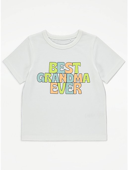 White Best Grandma Ever Slogan T-Shirt