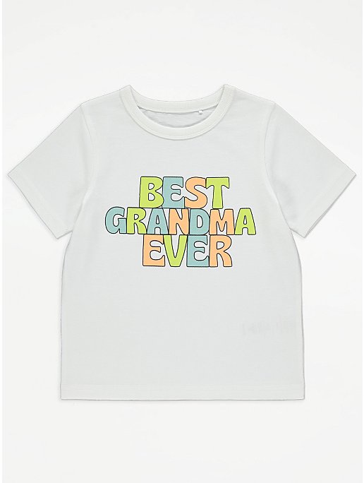 White Best Grandma Ever Slogan T-Shirt