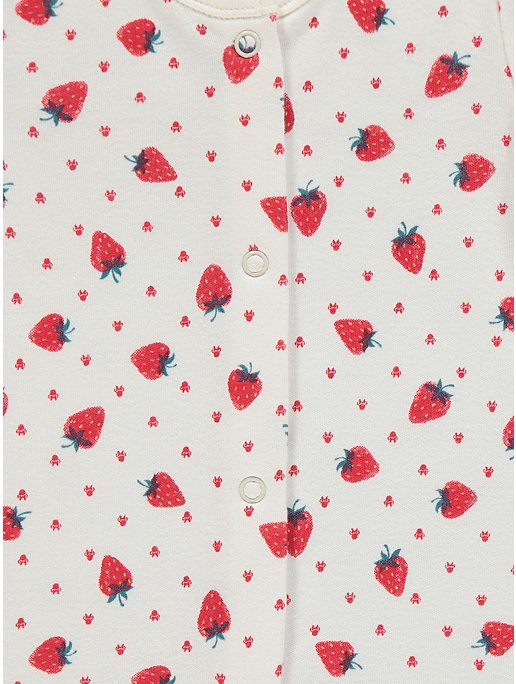 Disney Minnie Mouse Strawberry Print Sleepsuits 3 Pack