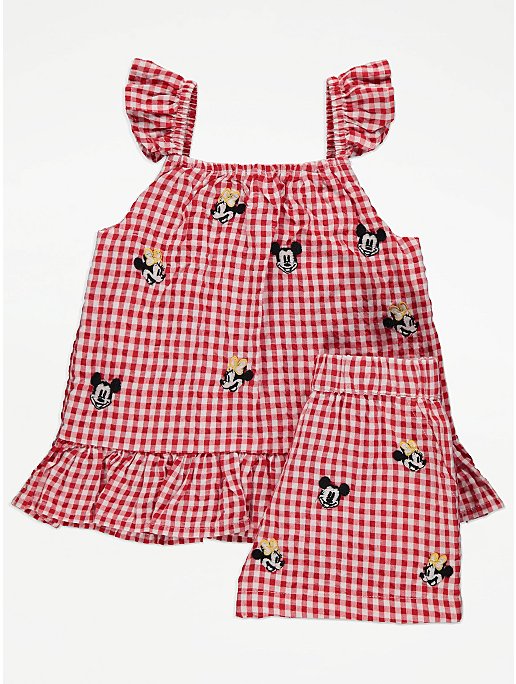 Disney Minnie Mouse Red Gingham Top and Shorts Outfit