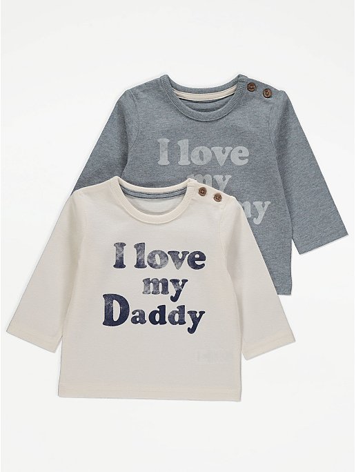 I Love My Mummy and Daddy Long Sleeve Tops 2 Pack