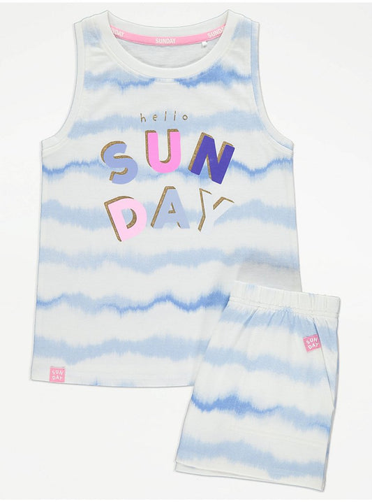 Blue Tie Dye Hello Sunday Short Pyjamas