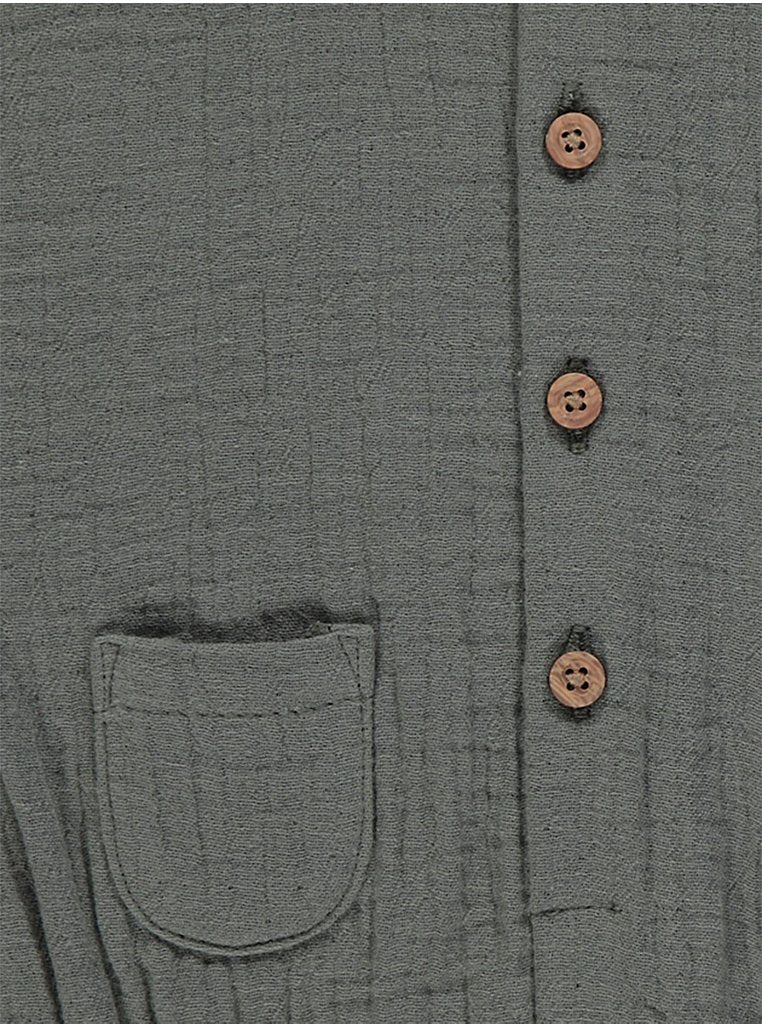 Khaki Crinkle Button Up Bodysuit