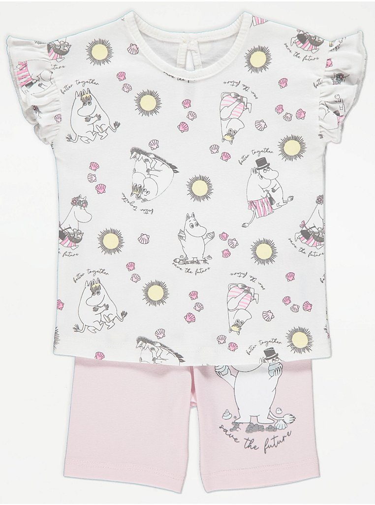 Moomin White Frill Top and Cycle Shorts Outfit