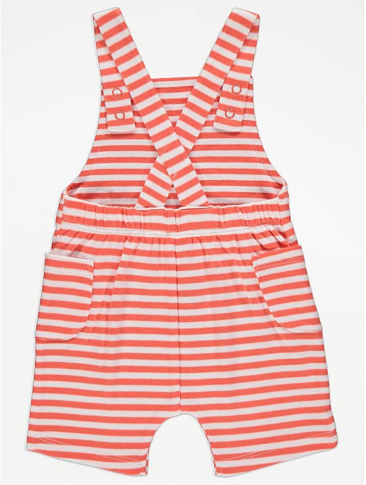 Orange Striped Bibshort Romper