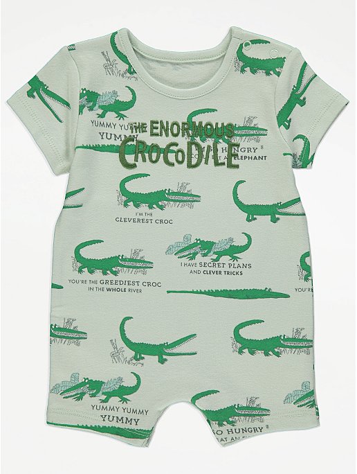 The Enormous Crocodile All In One Green Romper