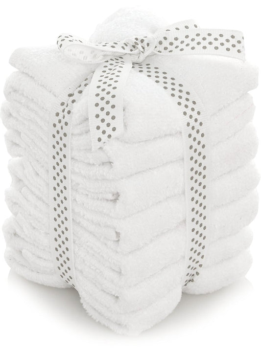 White Face Cloths - Set of 7