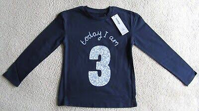 Navy ‘Today I Am 3’ Floral Slogan Top
