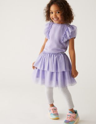 2pc Cotton Rich Glitter Tutu Outfit