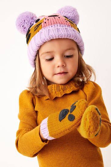 2 Piece Character Hat and Mitten Set
