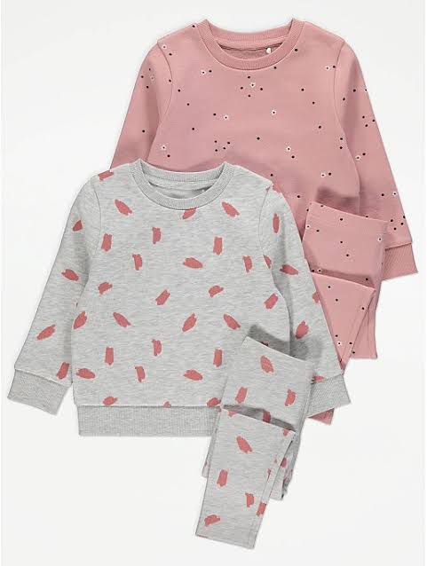 Grey Floral Sweatshirts and Leggings Outfit 2 Pack 2-3