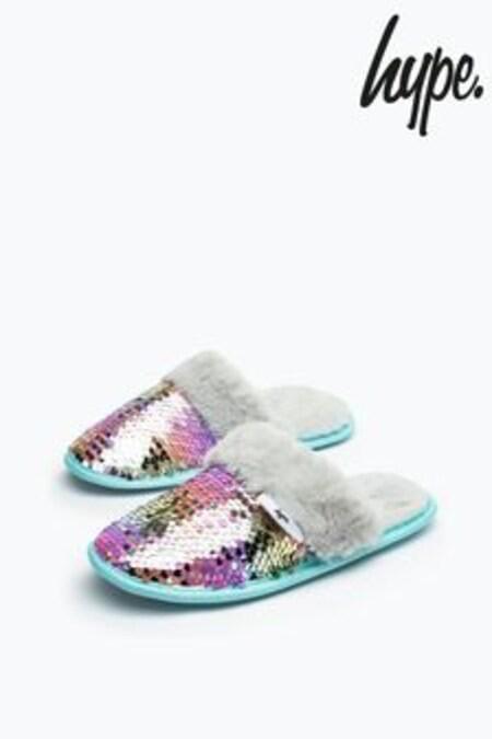 Girls Slip On Sequin Slippers HYPE