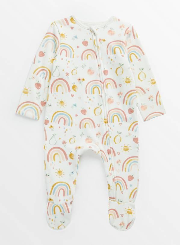 Rainbow Print Fleece Lined Sleepsuit
