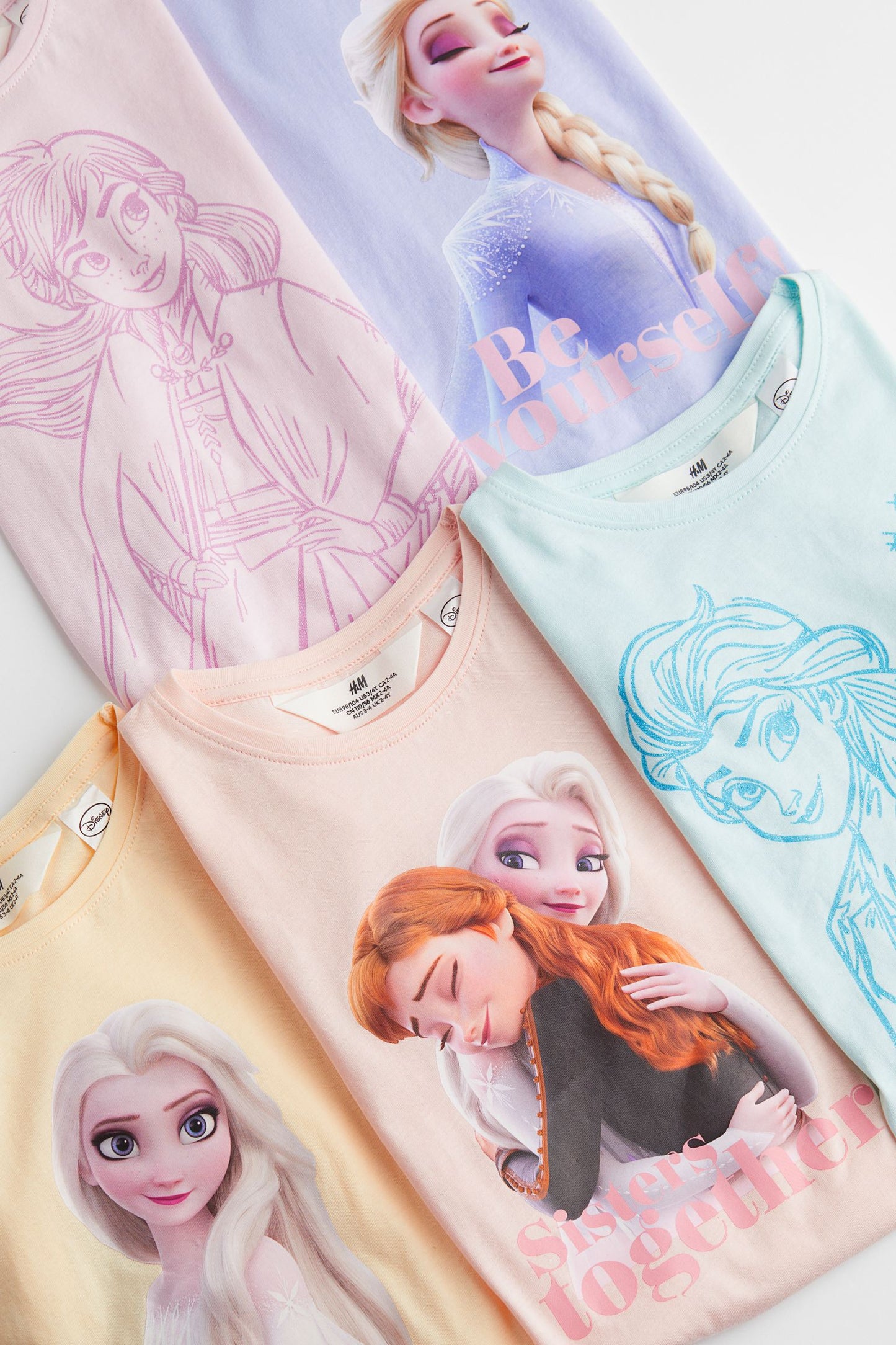 Light yellow/Frozen 5-pack printed jersey tops