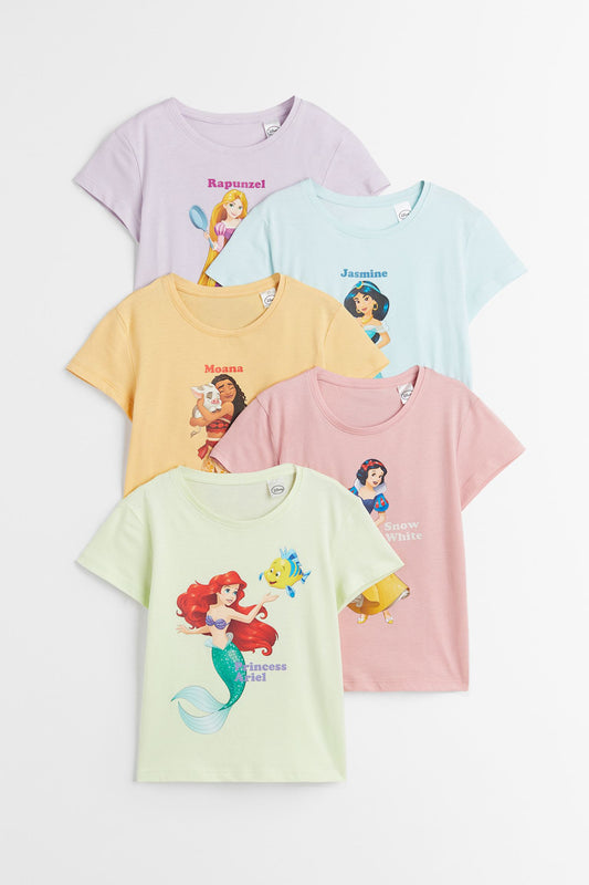 Disney princesses 5-pack printed jersey tops