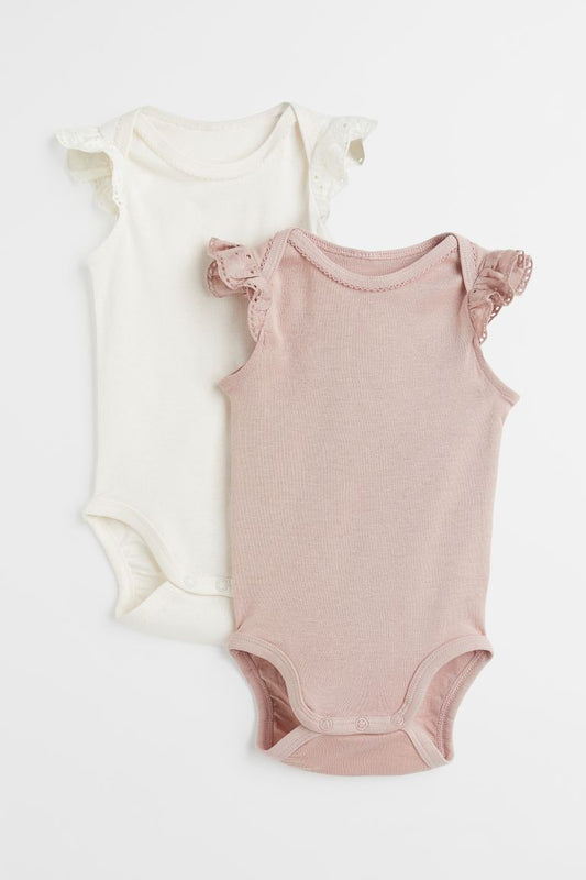 2-pack picot-trim bodysuits