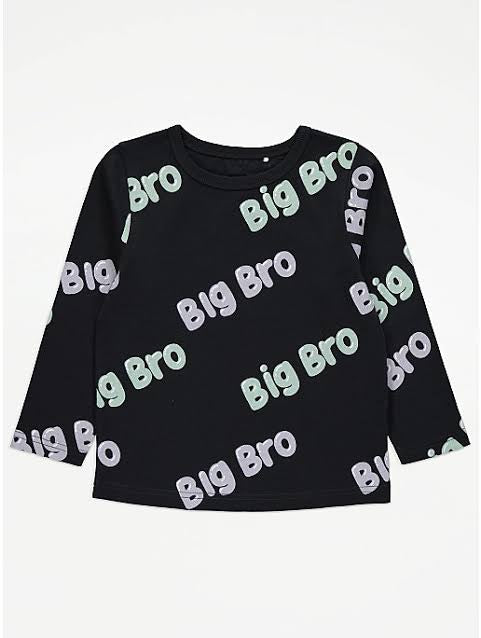 Black Big Bro Long Sleeve Top