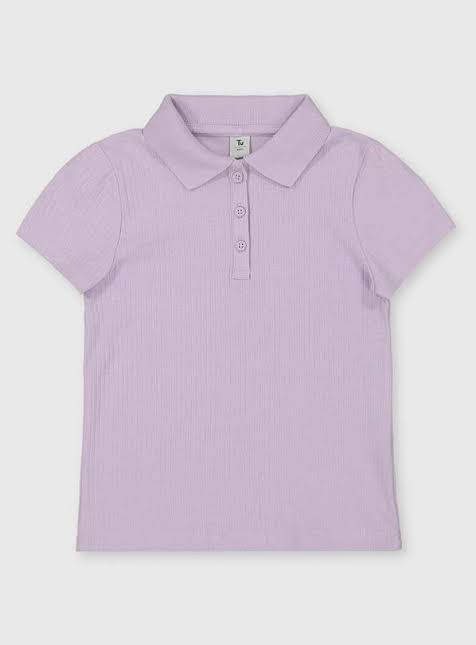 Lilac Ribbed Polo Shirt