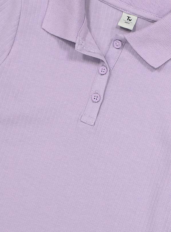 Lilac Ribbed Polo Shirt