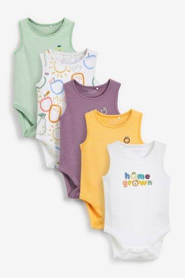 Bright Home Grown 5 Pack Vest Bodysuits