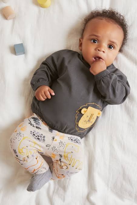 Grey Mono Lion Oversized T-Shirt And Leggings Baby Set