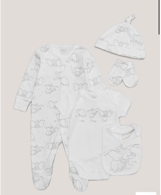 Baby White 5 Piece Dumbo Starter Set