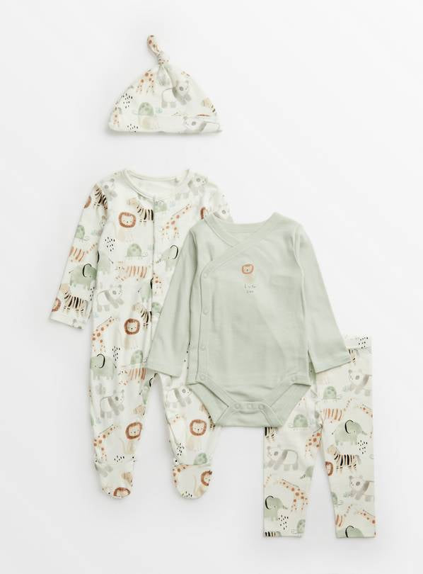 Cream & Green Safari 7 Piece Starter Set