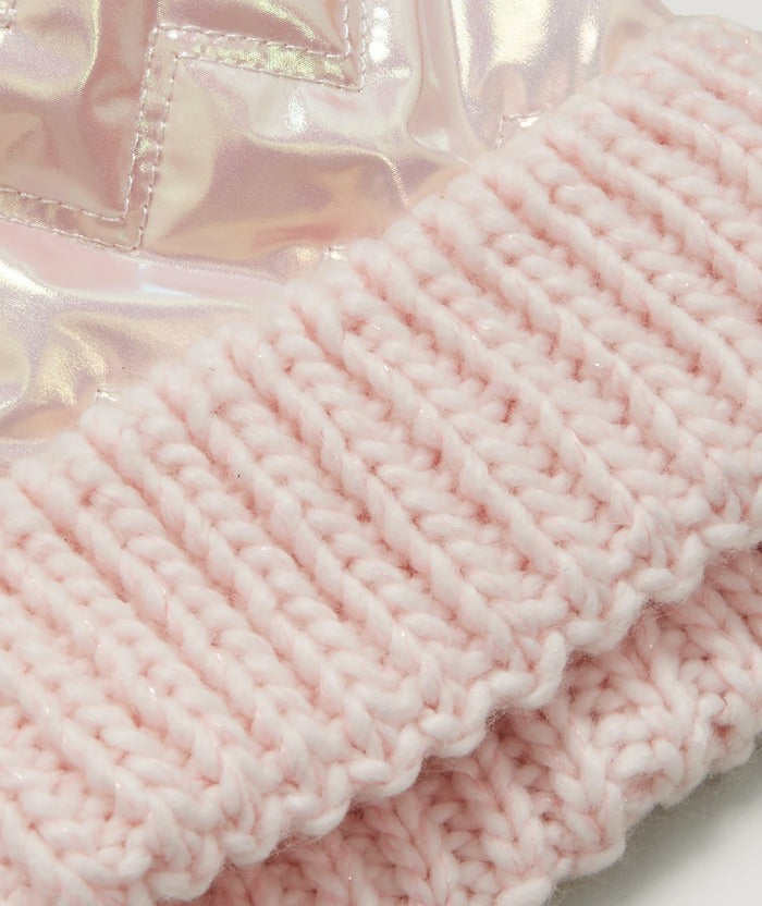 Girls Iridescent Quilted Bobble Hat