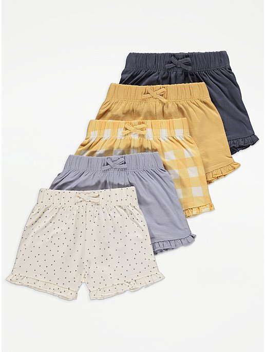 Bow Detail Frilled Shorts 5 Pack