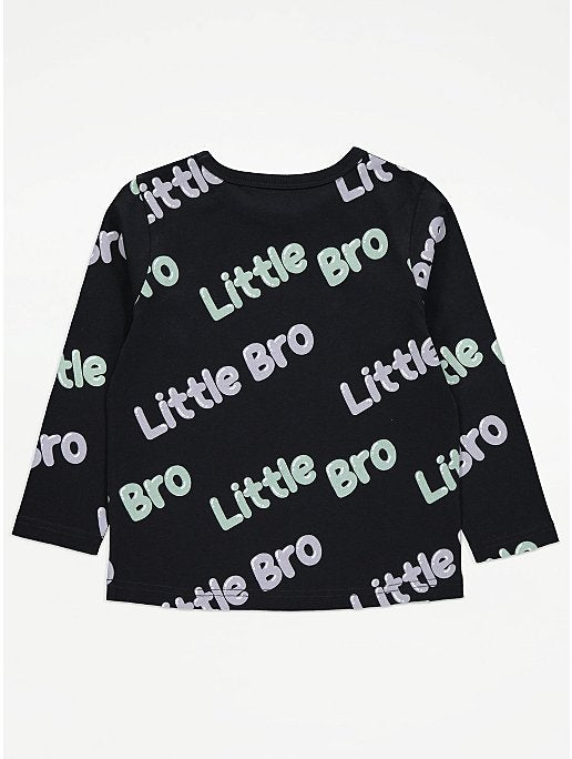 Black Little Bro Long Sleeve Top