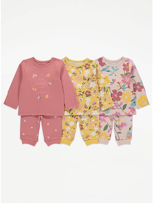 Floral Print Pyjamas 3 Pack