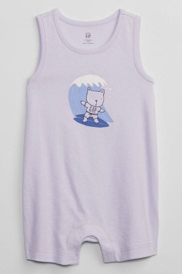 Purple Graphic Romper