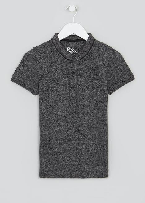Boys Grey Short Sleeve Polo Shirt