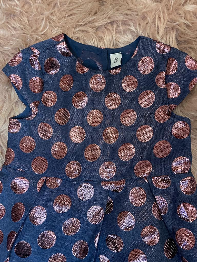 Navy & Pink Metallic Spot Occasion