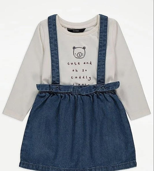 Denim pinafore & Shirt