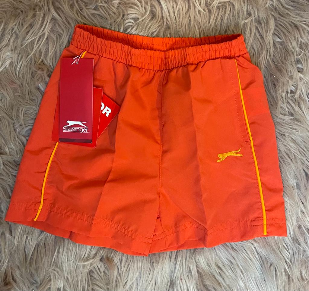 Red poppy woven shorts