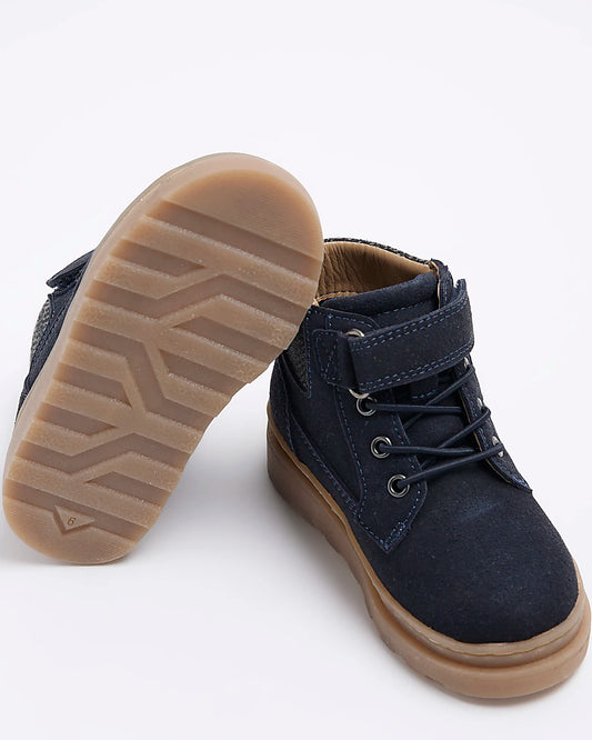 Mini Boys Navy Velcro Worker Boots