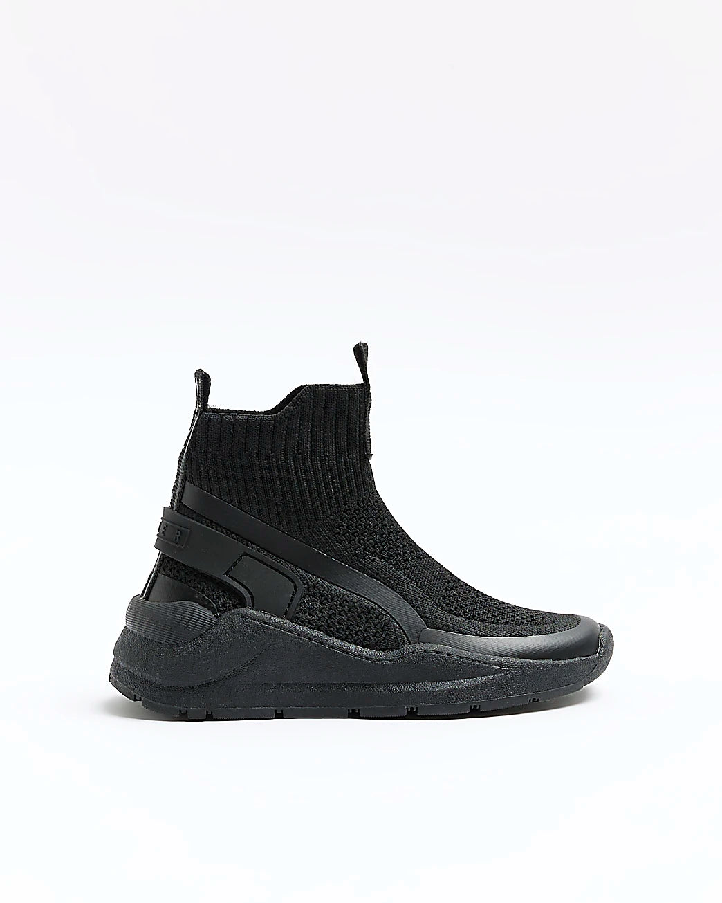 Mini Boys Black High Top Sock Trainers