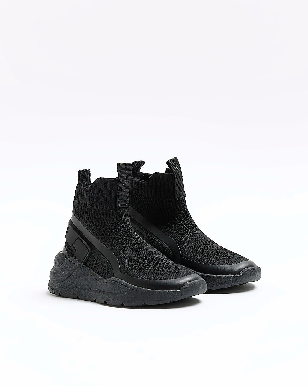 Mini Boys Black High Top Sock Trainers