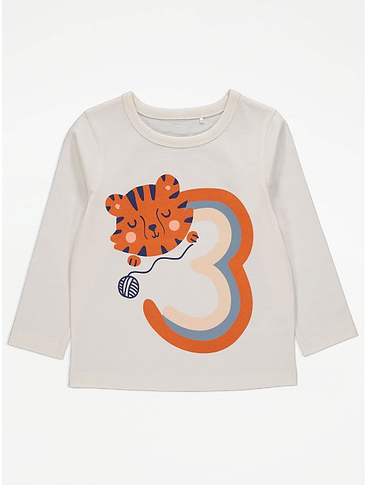 Age 3 Tiger Print Long Sleeve Top