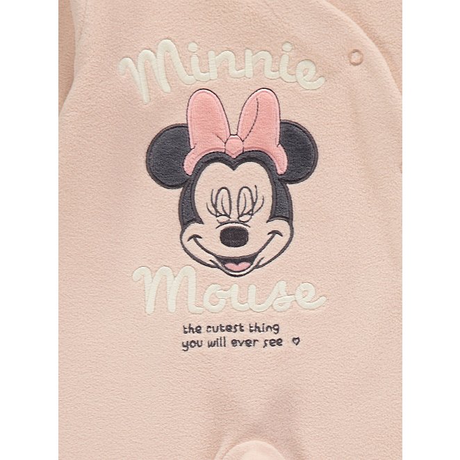 Disney Minnie Mouse Character Print Fleece Sleepsuit