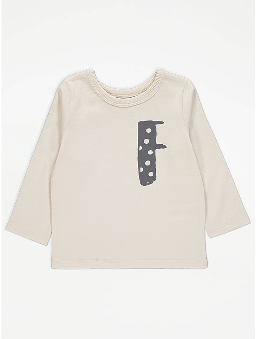 Stone Alphabet Letter F Spot Long Sleeve Top