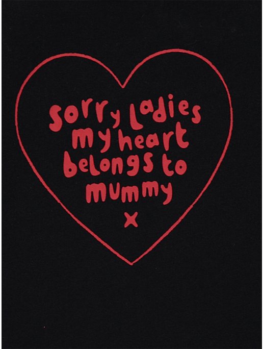 Black My Heart Belongs To Mummy Valentine’s Top