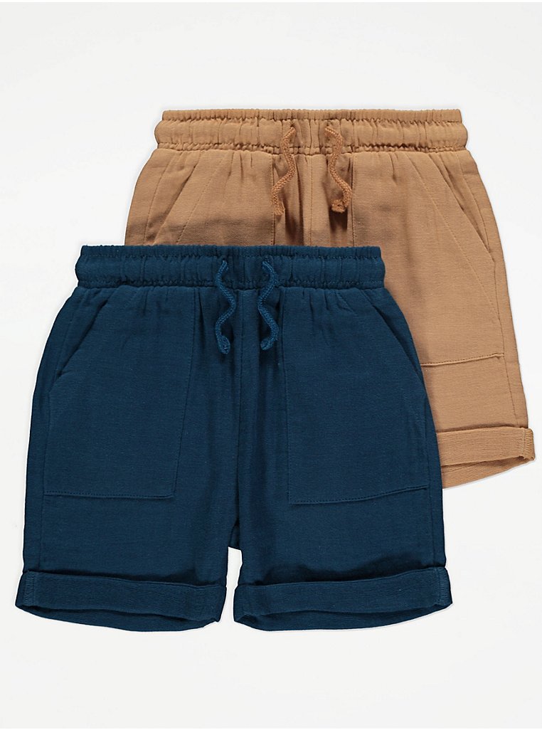 Navy and Tan 2 Pack Shorts