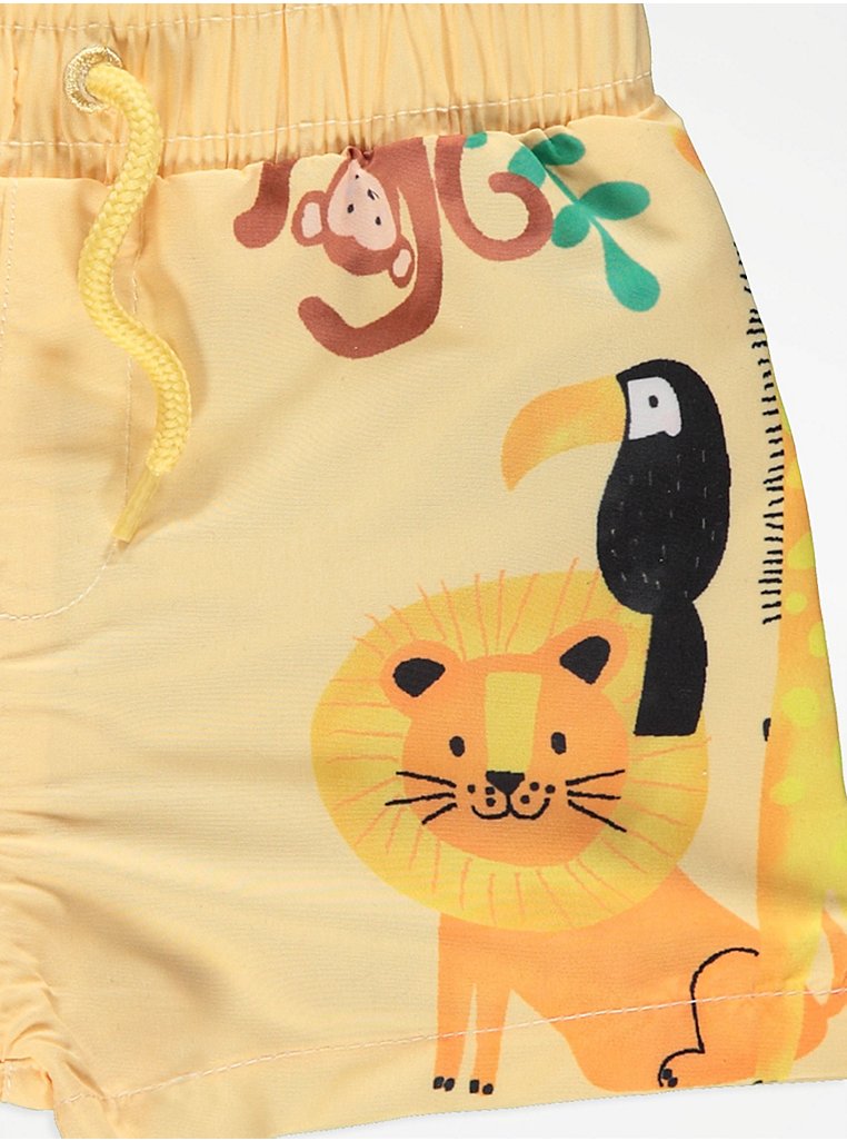 Yellow Safari Animal Swim Shorts